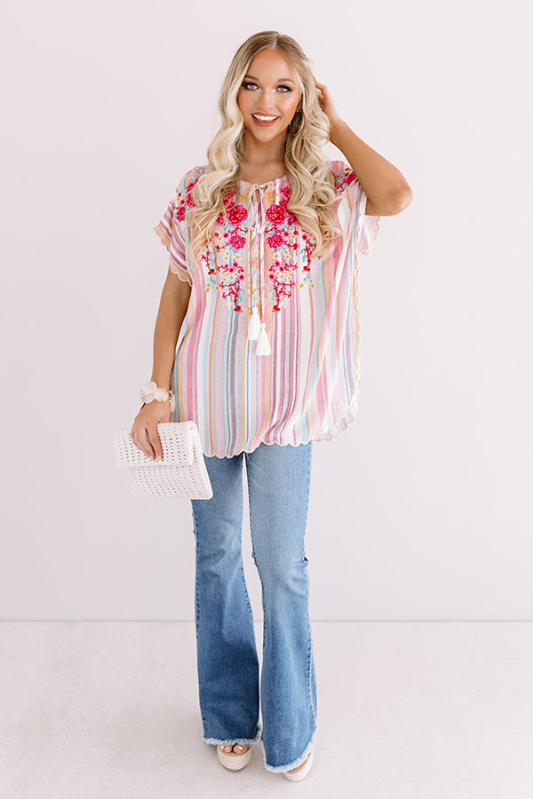 Greeting From Paradise Embroidered Top Image - 2