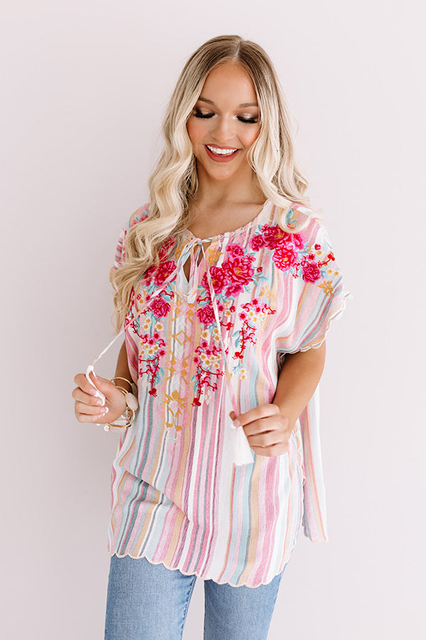 Greeting From Paradise Embroidered Top Image - 1