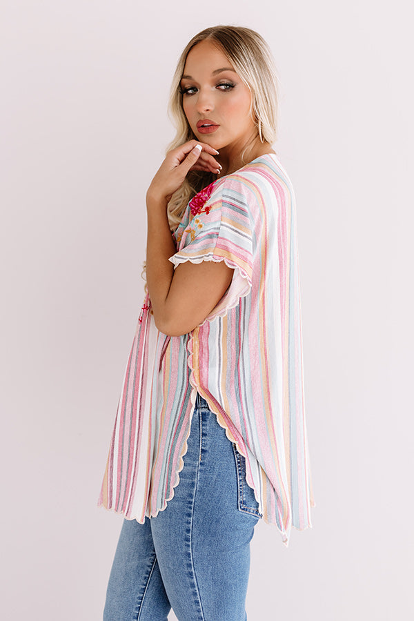 Greeting From Paradise Embroidered Top Image - 5