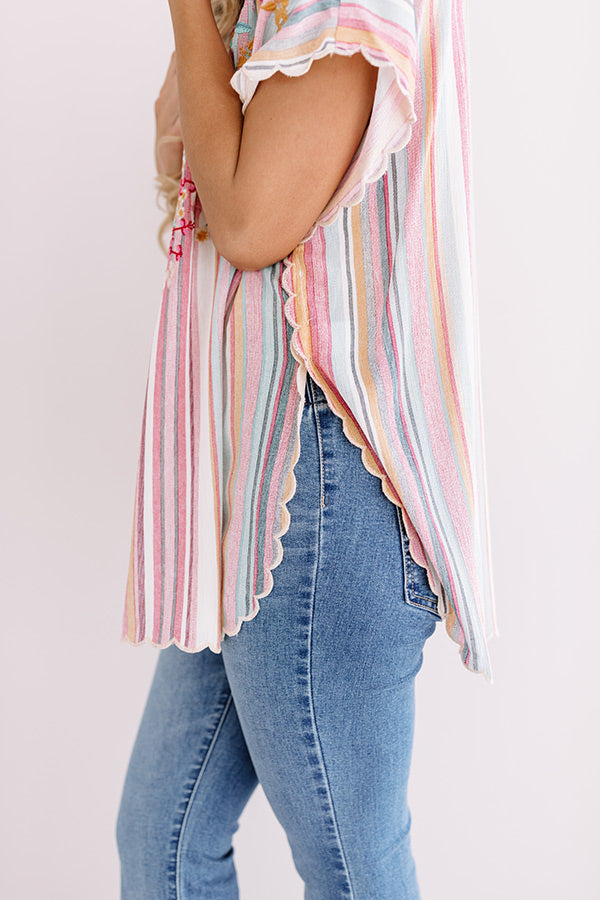 Greeting From Paradise Embroidered Top Image - 4