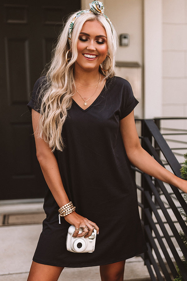 Back To Basics T-Shirt Dress In Black Image - 5