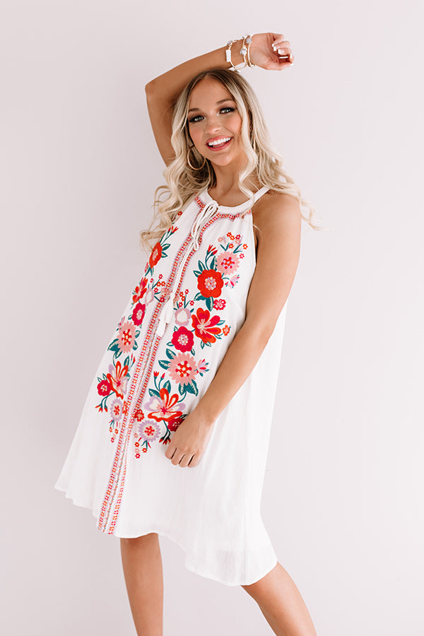 Sorrento Sea Embroidered Dress • Impressions Online Boutique