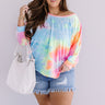 First Kiss Tie Dye Sweatshirt In Blue Curves Image - 1