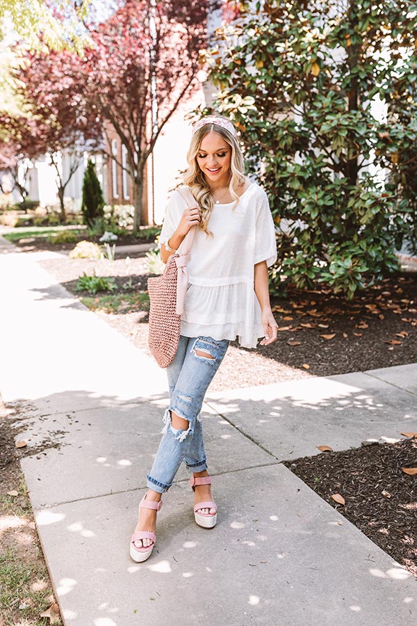 Steadfast Love Shift Top In White Image - 3