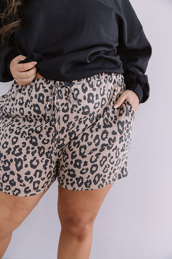 Weekend Welcome Leopard Shorts Curves Image - 2