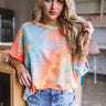First Kiss Tie Dye Sweatshirt In Orange Image - 1
