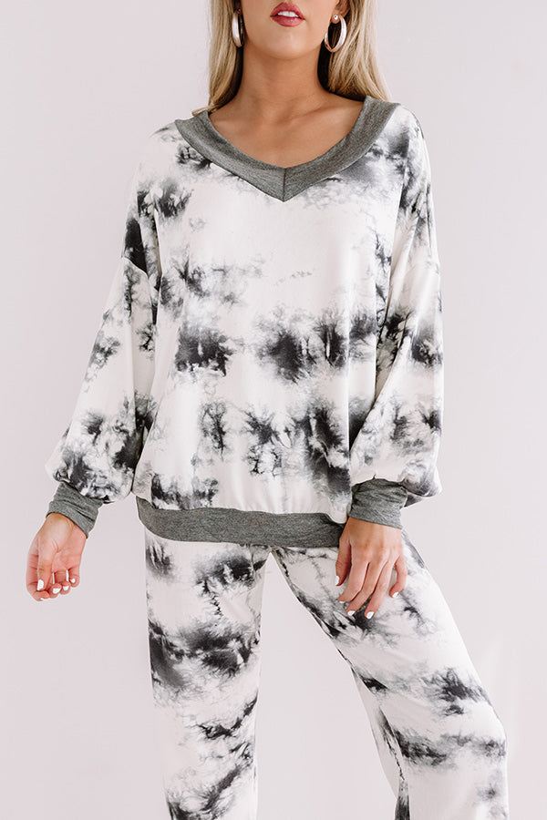 Luck And Lounging Tie Dye Sweatshirt In Grey Image - 4
