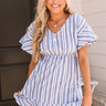 Moonlit Beach Stroll Stripe Dress Image - 1