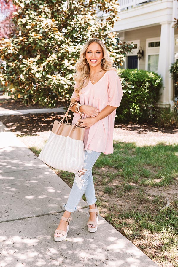 Bondi Bliss Babydoll Top In Pink Image - 2