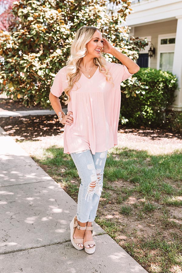 Bondi Bliss Babydoll Top In Pink Image - 4