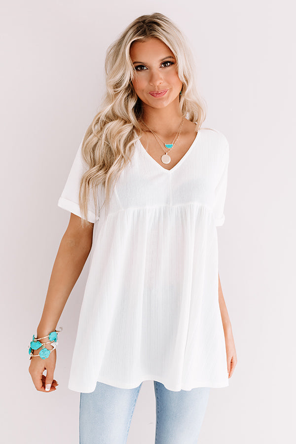 Bondi Bliss Babydoll Top In White Image - 1