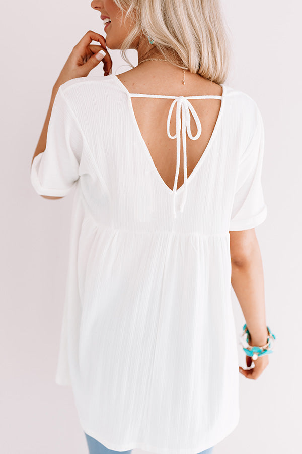 Bondi Bliss Babydoll Top In White Image - 5