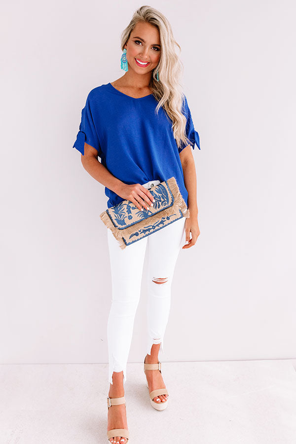 Away On A Jet Plane Shift Top In Royal Blue Image - 1