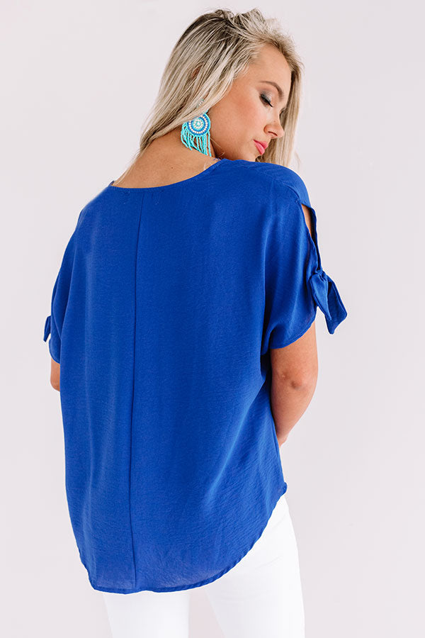 Away On A Jet Plane Shift Top In Royal Blue Image - 4