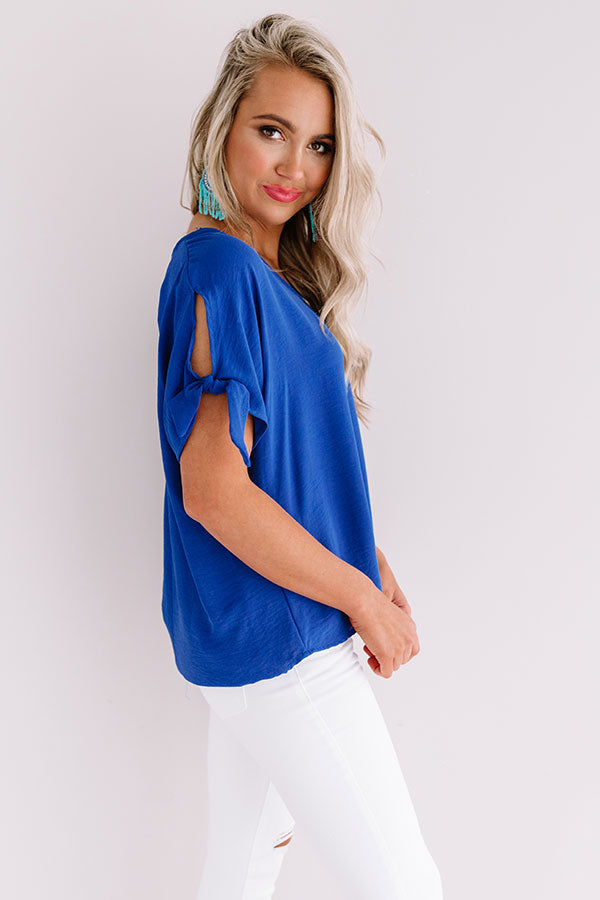 Away On A Jet Plane Shift Top In Royal Blue Image - 3