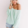 Wander Along Waffle Knit Top In Mint Image - 1