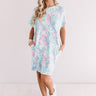 Beachy Mood Tie Dye T-Shirt Dress in Ocean Wave Image - 1