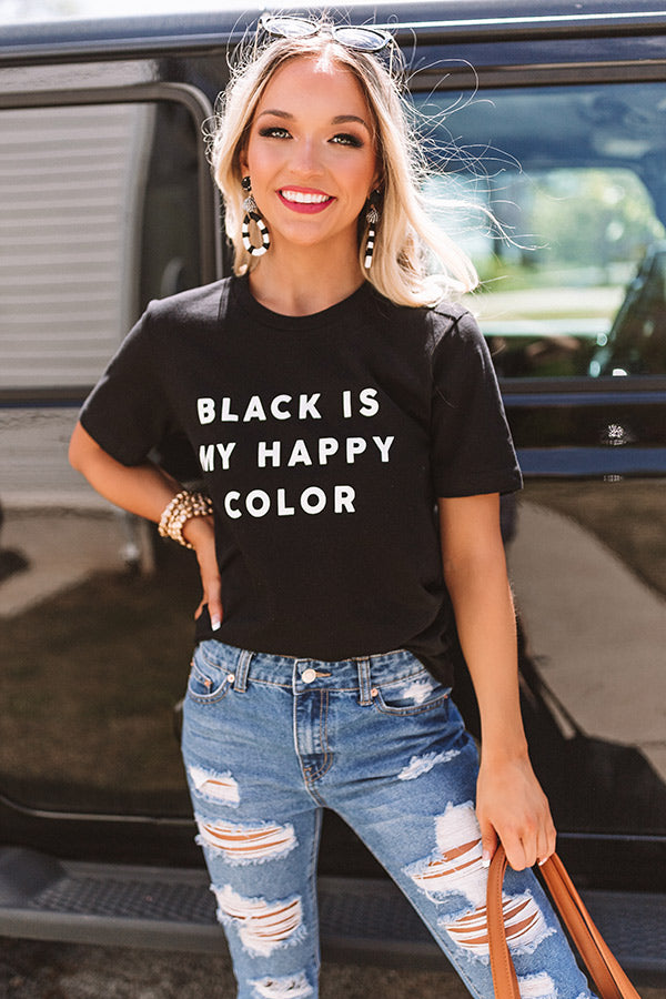 Black Is My Happy Color Shift Tee • Impressions Online Boutique