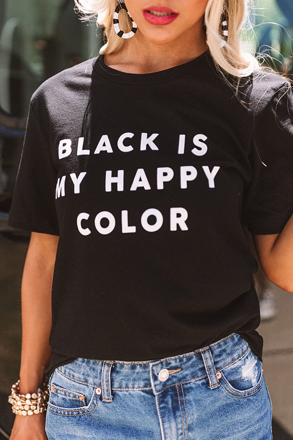 Black Is My Happy Color Shift Tee • Impressions Online Boutique