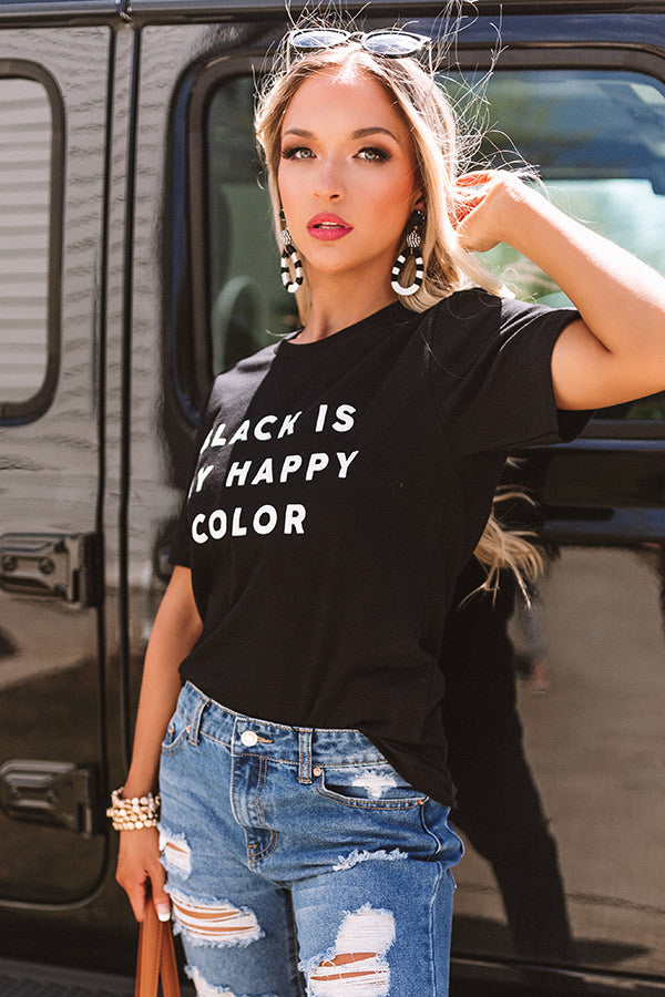 Black Is My Happy Color Shift Tee • Impressions Online Boutique