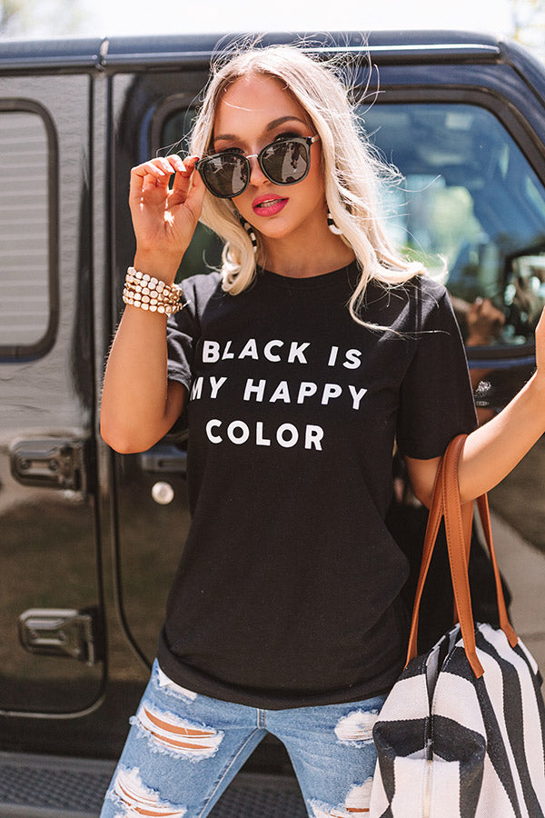 Black Is My Happy Color Shift Tee • Impressions Online Boutique