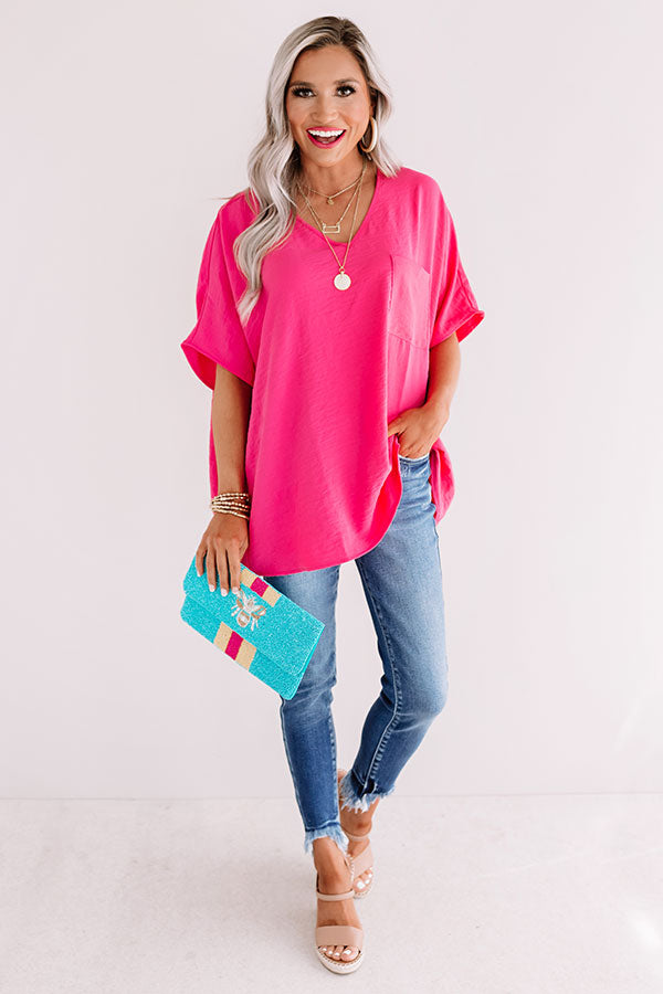 L.A. Lifestyle Shift Top In Hot Pink • Impressions Online Boutique