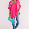 L.A. Lifestyle Shift Top In Hot Pink Image - 1