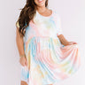 Good Energy Tie Dye Babydoll Dress in Pink Curves Image - 1