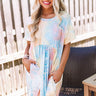 Good Energy Tie Dye Babydoll Dress in Pink Image - 1