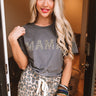 Mama Leopard Shift Tee In Charcoal Image - 1