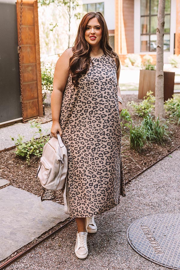 Young Love Leopard Midi Dress Curves Image - 3