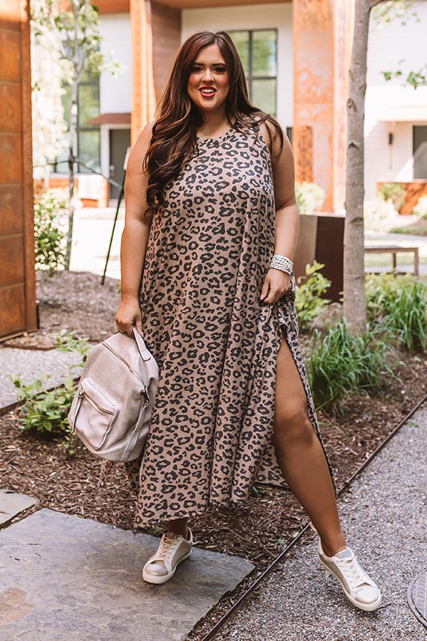 Young Love Leopard Midi Dress Curves Image - 2