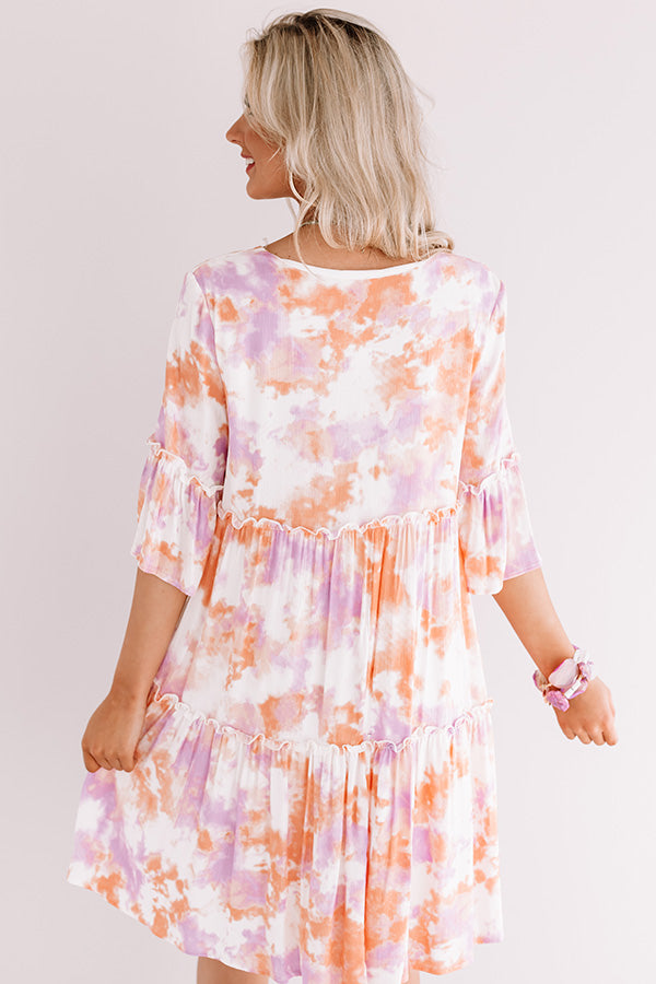 Tie Dye Stripe Shift Mini Dress