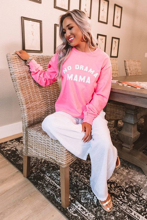 No Drama Mama Sweatshirt In Pink Image - 4