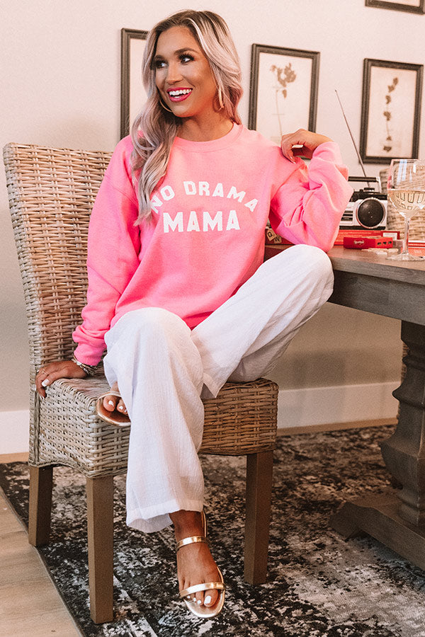 No Drama Mama Sweatshirt In Pink Image - 2