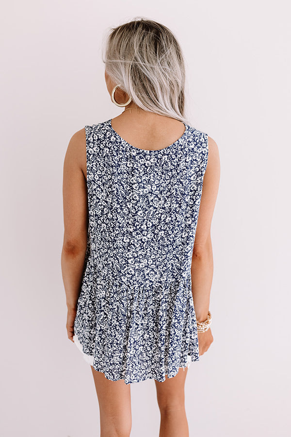 Love In Bloom Babydoll Top In Navy Image - 4