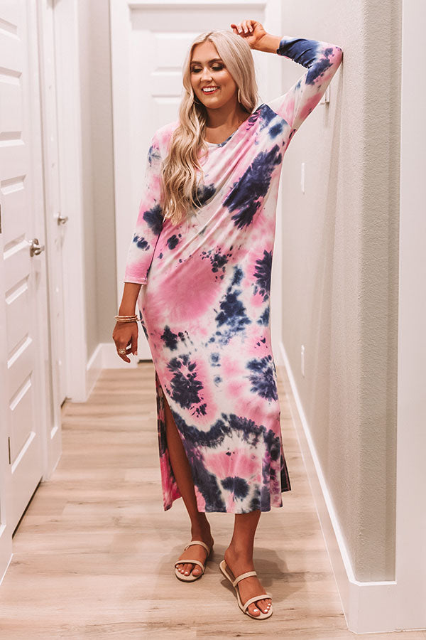 Peace Out Tie Dye Maxi In Pink Image - 2