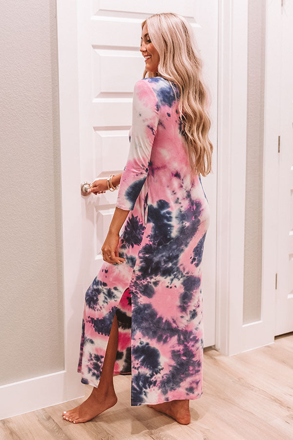 Peace Out Tie Dye Maxi In Pink Image - 5