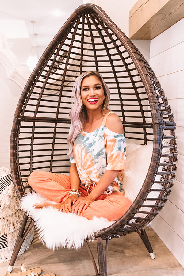 Go Getter Tie Dye Shift Top in Orange Image - 1