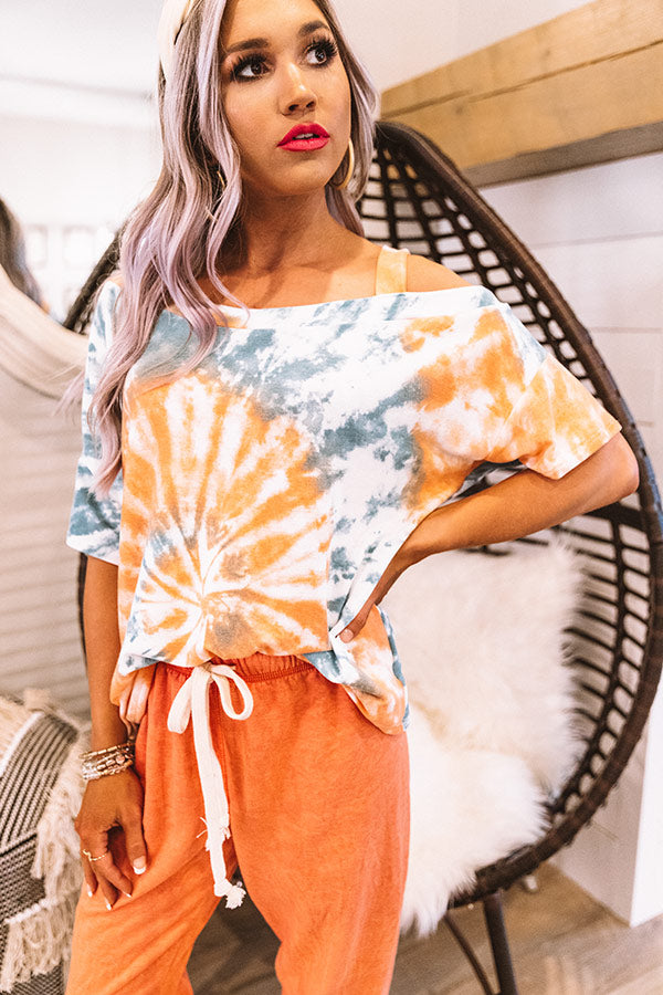 Go Getter Tie Dye Shift Top in Orange Image - 5