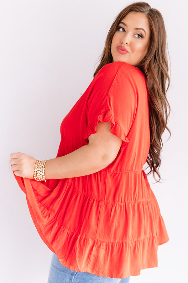 Simply Southern Babydoll Top in Red Curves Image - 5