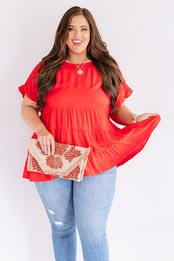 Simply Southern Babydoll Top in Red Curves Image - 1