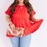 Simply Southern Babydoll Top in Red Curves Image - 1
