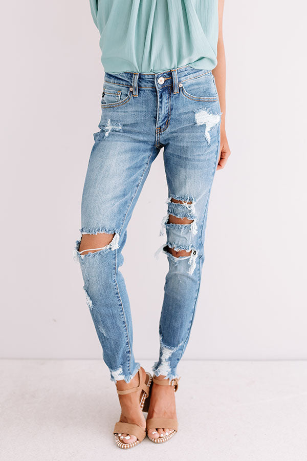 KanCan The Frankie Midrise Distressed Skinny In Medium Wash Image - 2