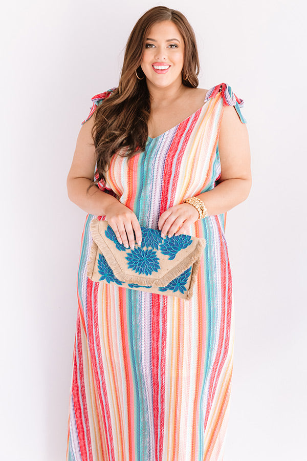 Santorini Skyline Stripe Maxi Dress Curves Image - 3