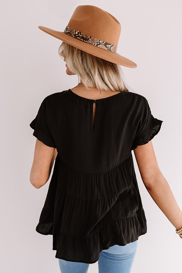 Simply Southern Babydoll Top in Black • Impressions Online Boutique