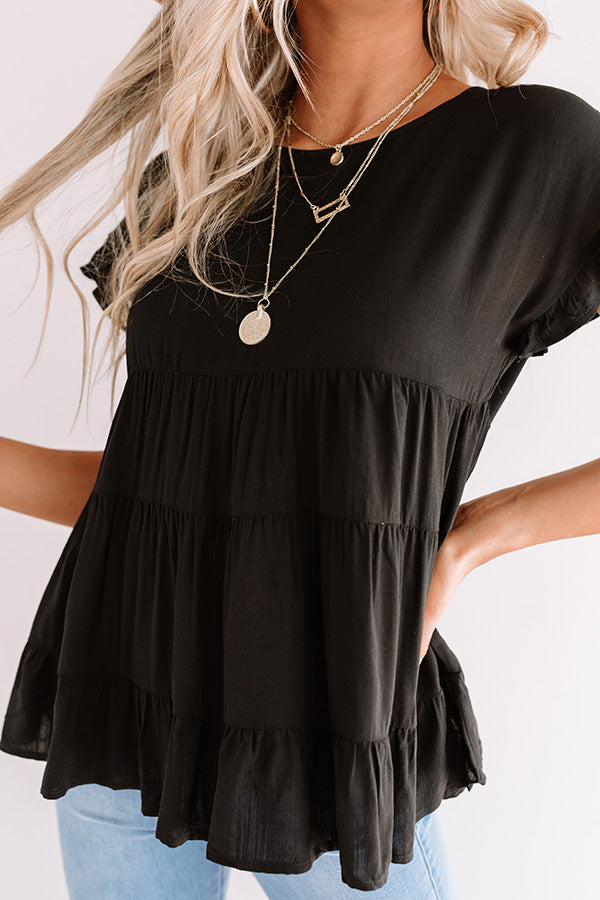 Simply Southern Babydoll Top in Black • Impressions Online Boutique