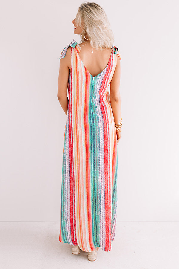 Santorini Skyline Stripe Maxi Dress Image - 4