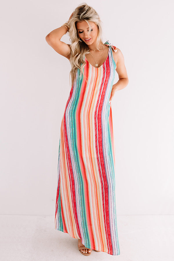 Santorini Skyline Stripe Maxi Dress Image - 3