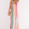 Santorini Skyline Stripe Maxi Dress Image - 1